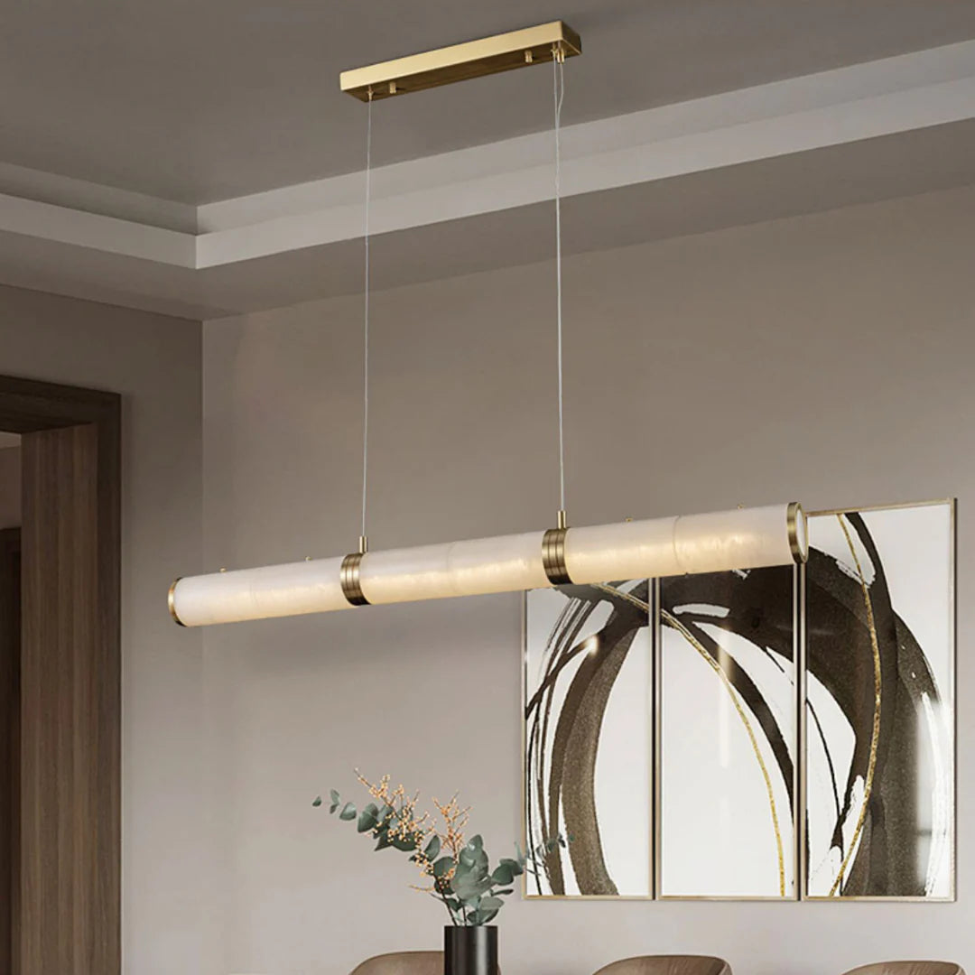 Alabaster Pillar Linear Chandelier