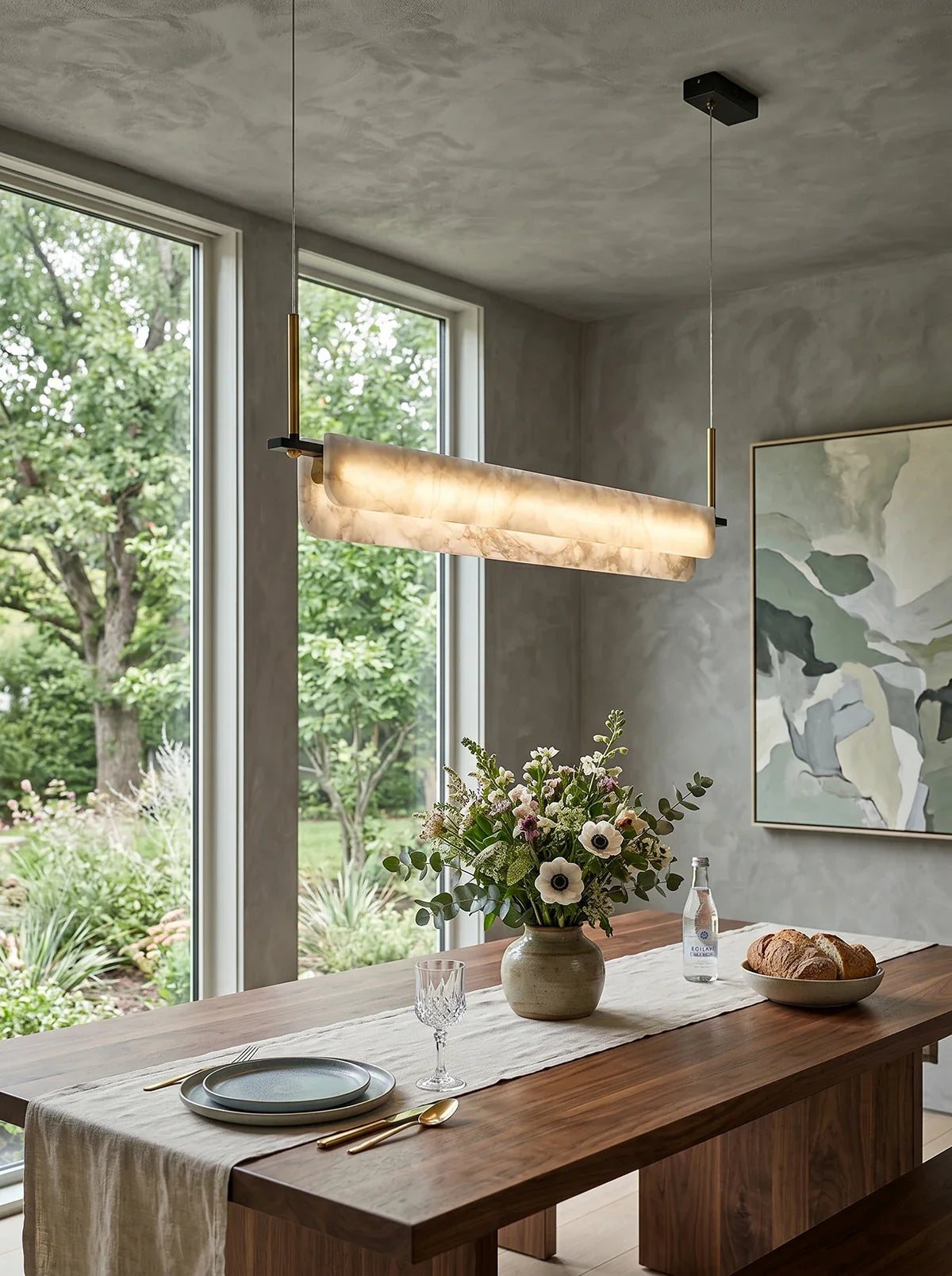 Alabaster Dining Linear Chandelier