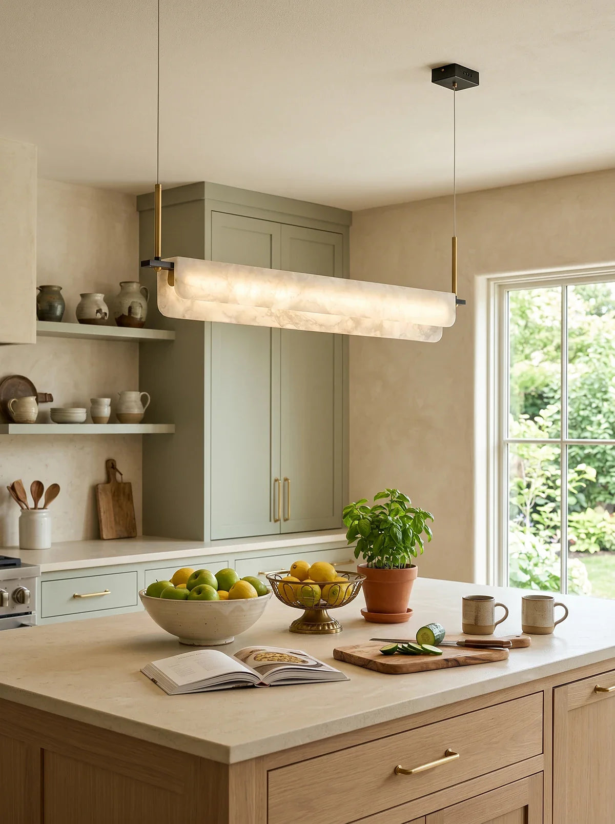 Alabaster Dining Linear Chandelier