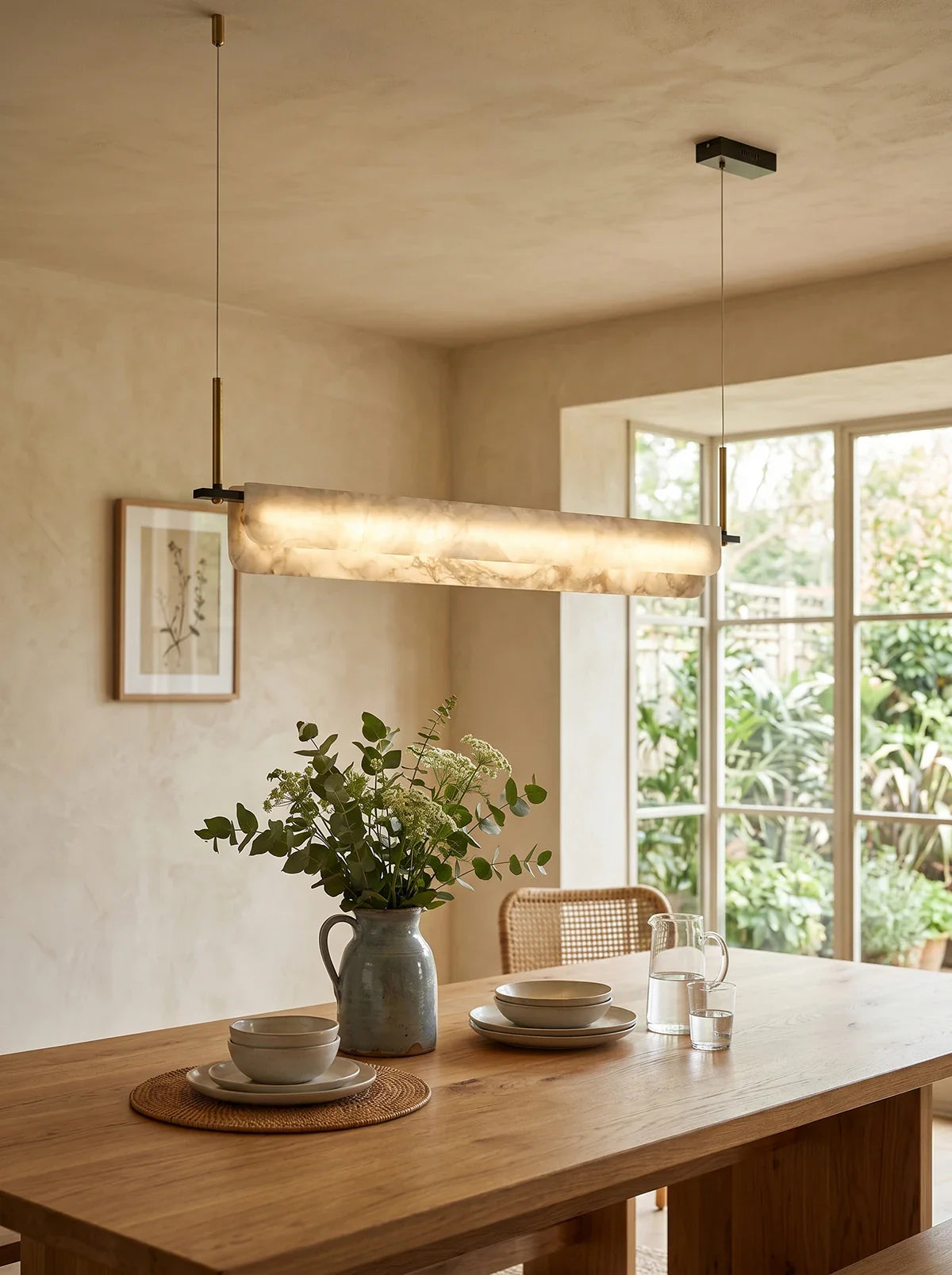 Alabaster Dining Linear Chandelier