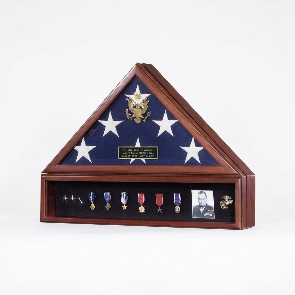 Flag Case for Flag that Cover Casket in Military Funeral, Medal case.