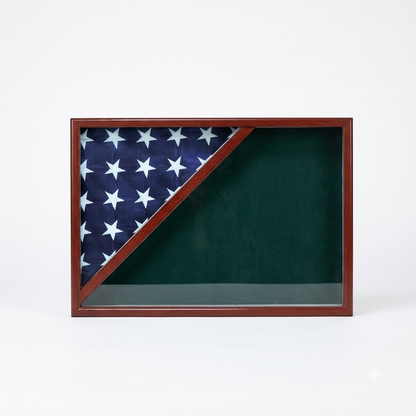 Shadow box for 5x9.5 flag, Cherry Finish