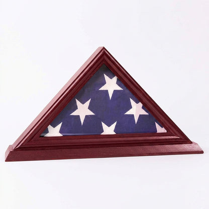 3'x5' Flag Display Case, Shadow Box (Not for Burial Funeral Flag), Solid Wood, Cherry Finish.