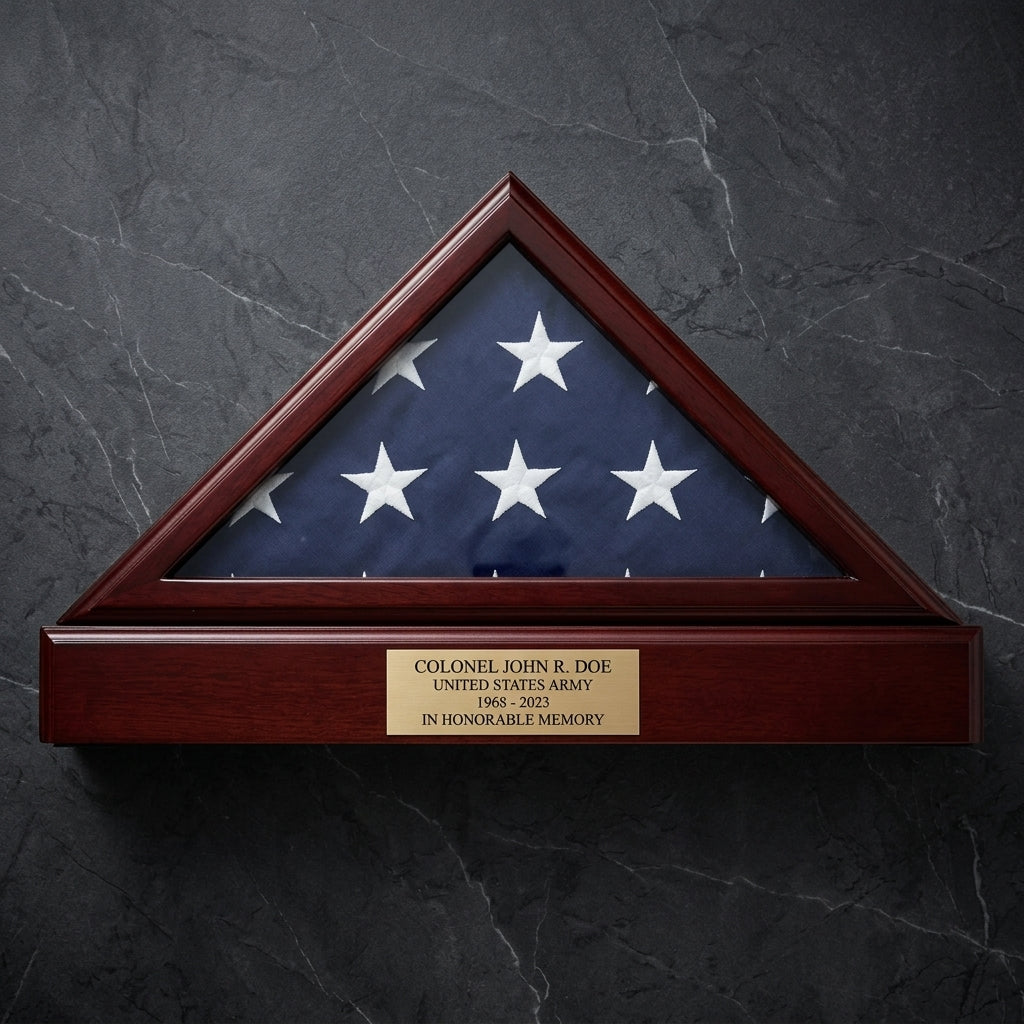 Flag Box, Flag Pedestal Box, Flag Boxes - Cherry Material.