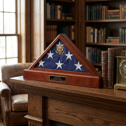 Memorial Flag Display Case - Walnut