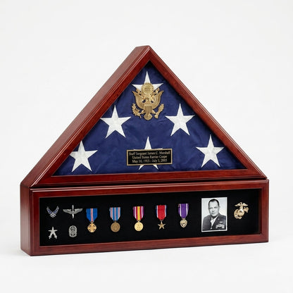 American Flag and Medal Display Memorabilia Case - Presidential