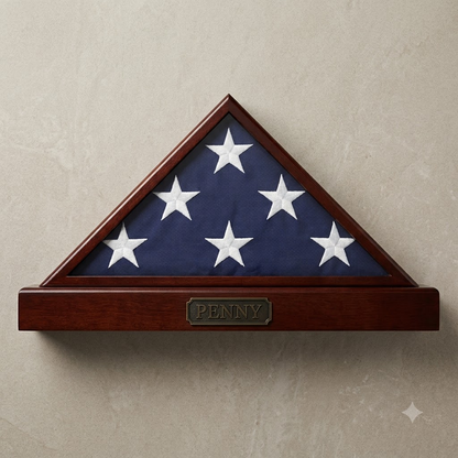 Officers Flag Display Case AND Pedestal for 5ft x 9.5ft Flag Case