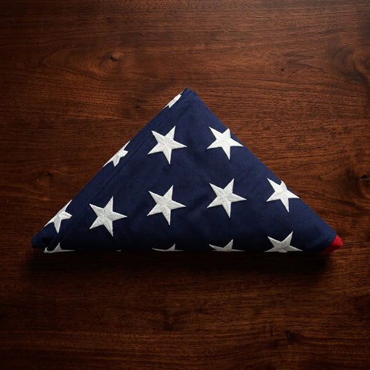 American Flag For Folded Flag Display Case 3ft x5 ft Cotton