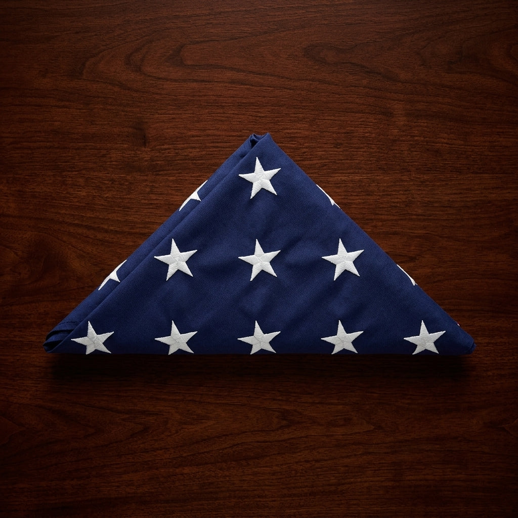 Pre Folded American Flag, American Flag Comes Folded - 3ft x 5ft American Flag.