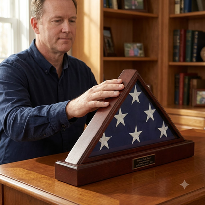Memorial Flag Display Case for the Standard 5’ x 9 ½’ Burial Flag