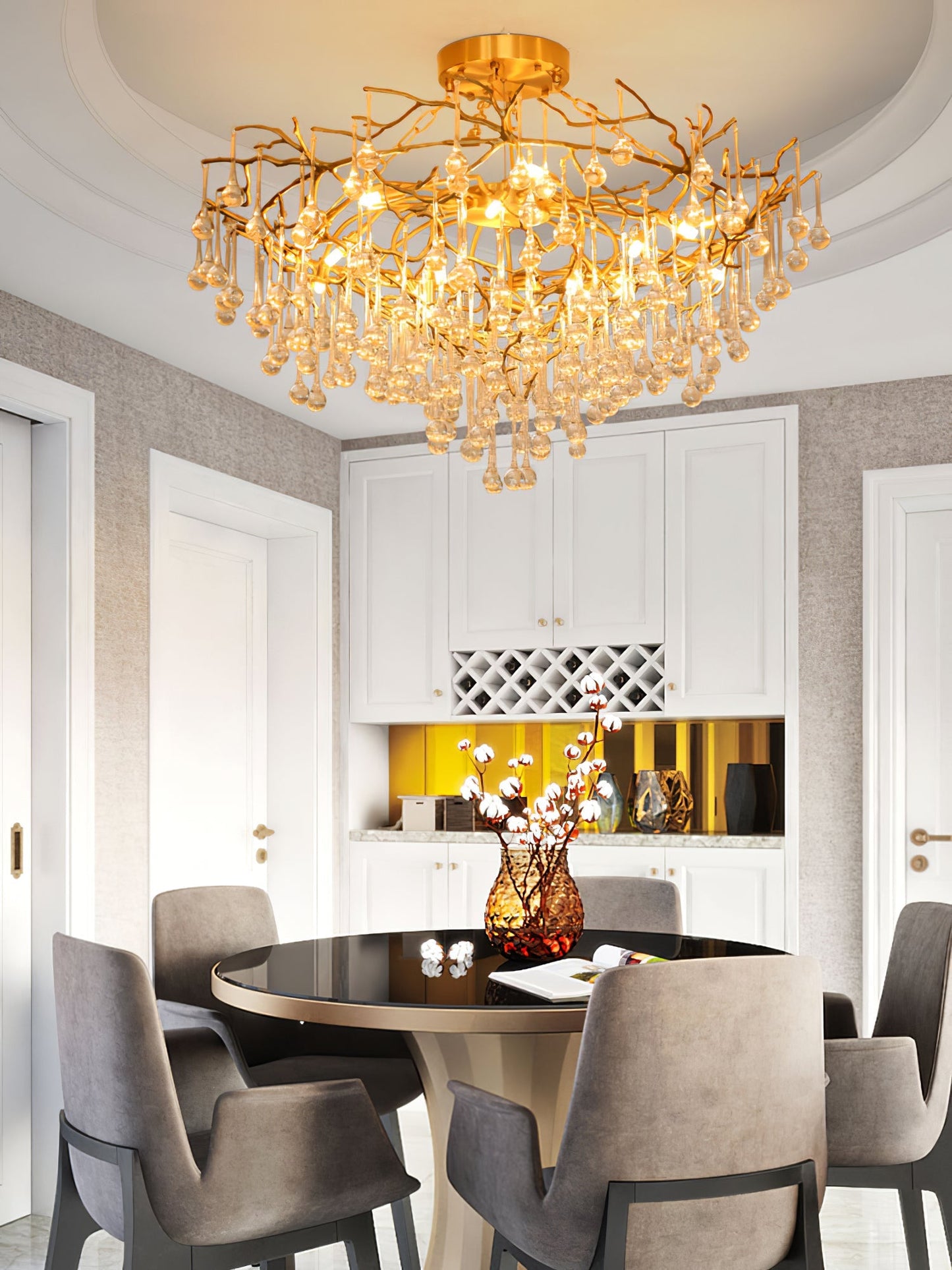 Anita brass chandelier