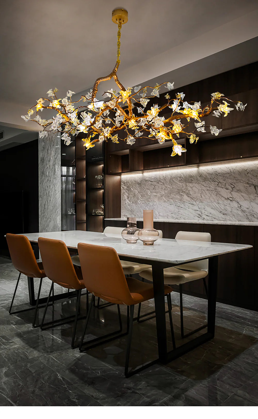 Aosta Branch Glass Flower Chandelier