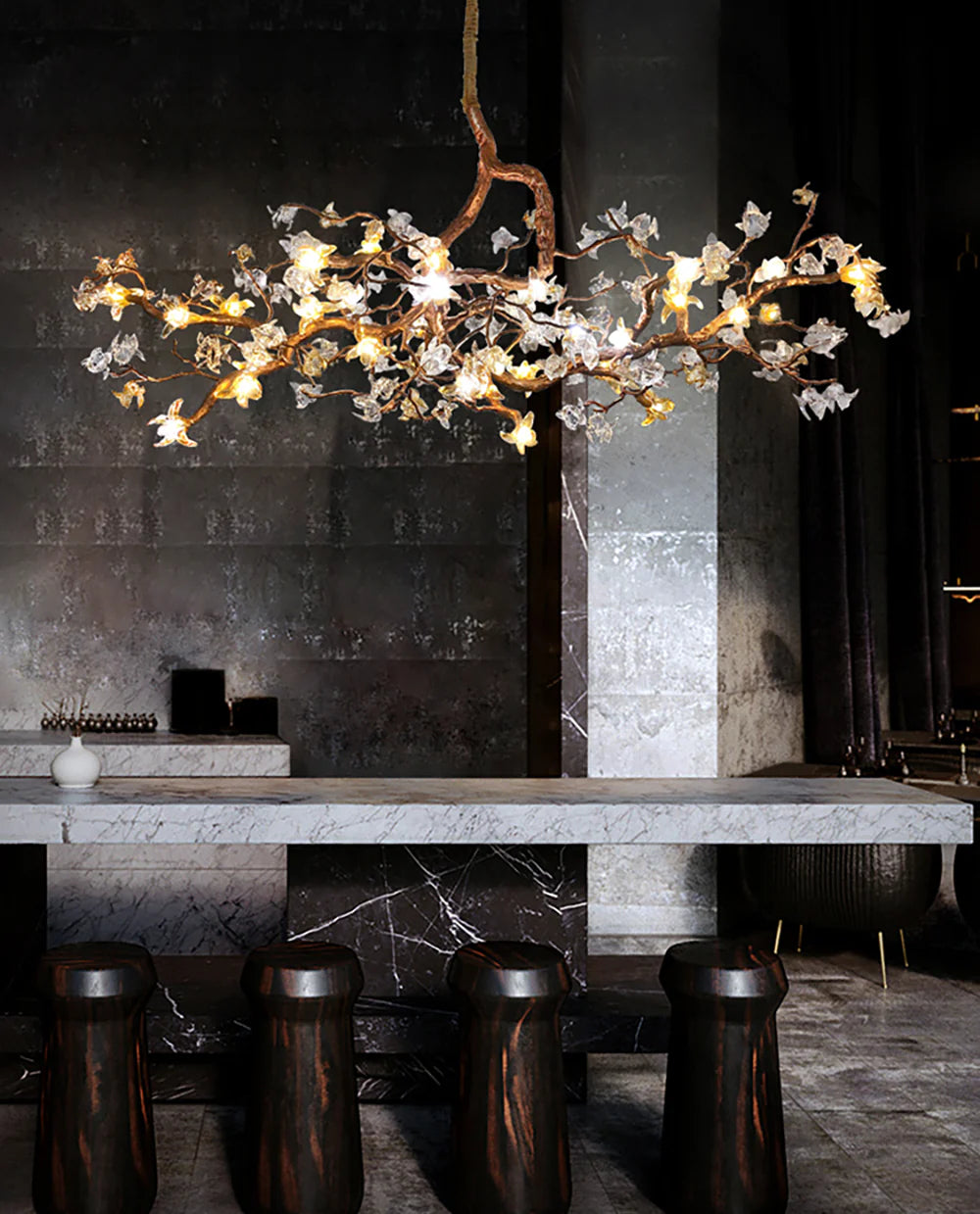 Aosta Branch Glass Flower Chandelier