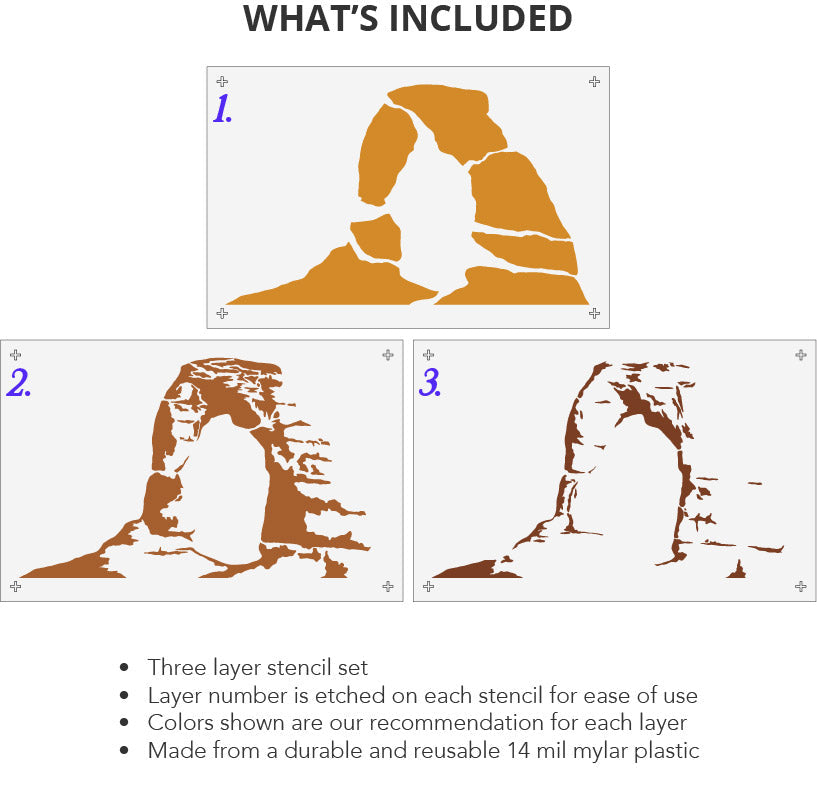 Arches National Park Wall Mural Stencil Set