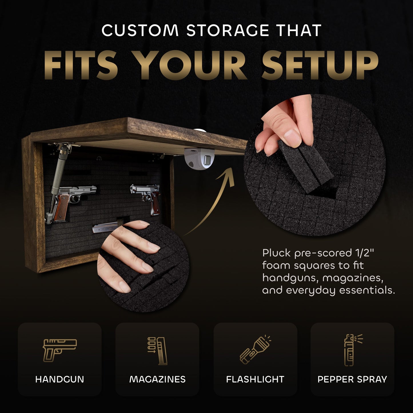 Hidden Gun Storage Cabinet Deer Buck Whitetail Wood Firearm Safe Concealment Furniture Wall Art