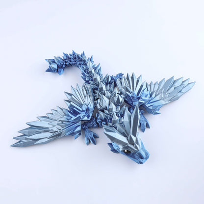 3D Printed Crystal Wing Baby Dragon Fidget Toy – Articulated Fantasy Desk Toy Gift