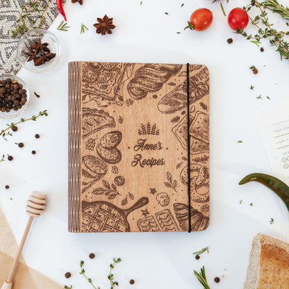 Wooden Recipe Book – Bakery Style