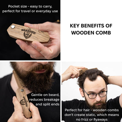 Wooden Beard Comb – Bearded Man