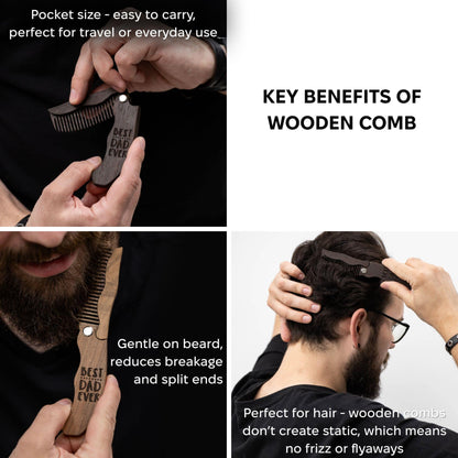 Wooden Beard Comb – Best Dad Ever