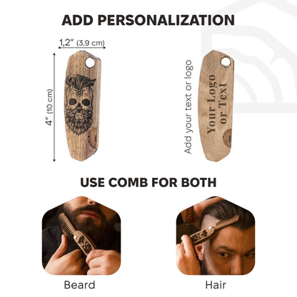 Wooden Beard Comb – Skull Design