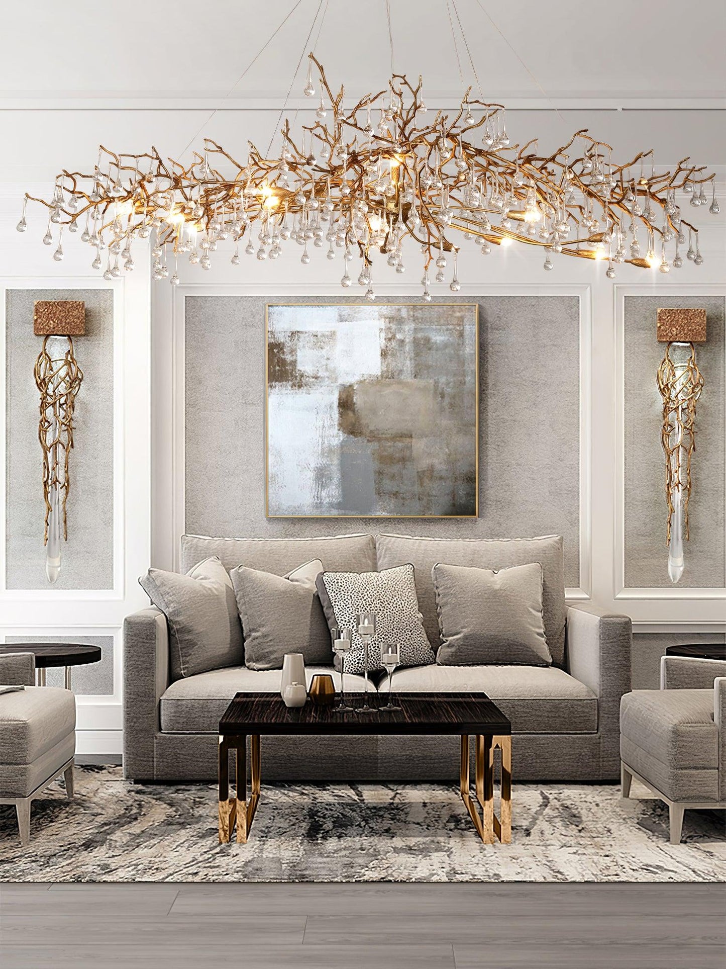 Tree Branch Bijou Crystal Drop Chandelier