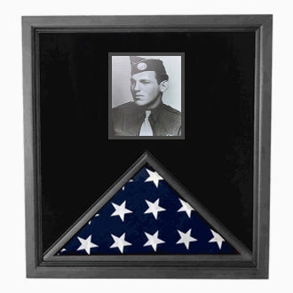 Photo Flag and Medal Display Case, Flag and Photo Frame.