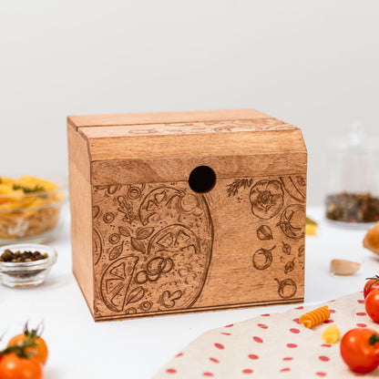 Wooden Recipe Box – Pizza Lovers Edition