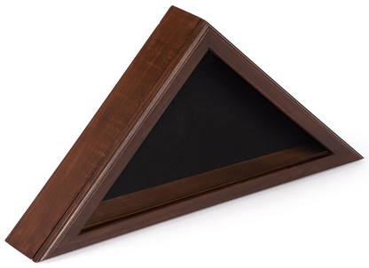 Burial Flag Case for 5’ x 9.5’ Banners, Wood and Glass Construction