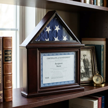 Presentation Flag Display Case Certificate & Document Holder Frame 3' x 5' Flag