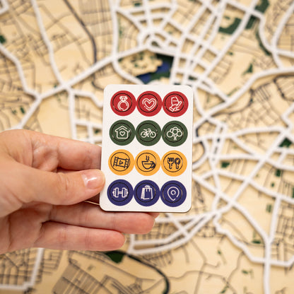 Wooden Map Pins - Lifestyle Icons