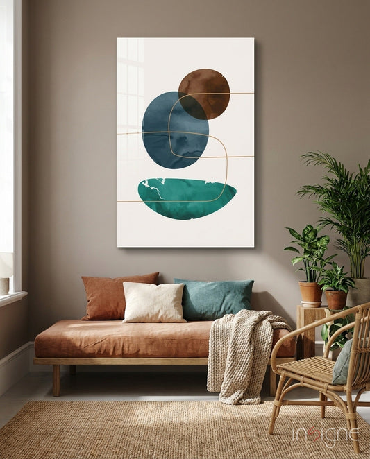 Dance of Earth Colors Glass Wall Art