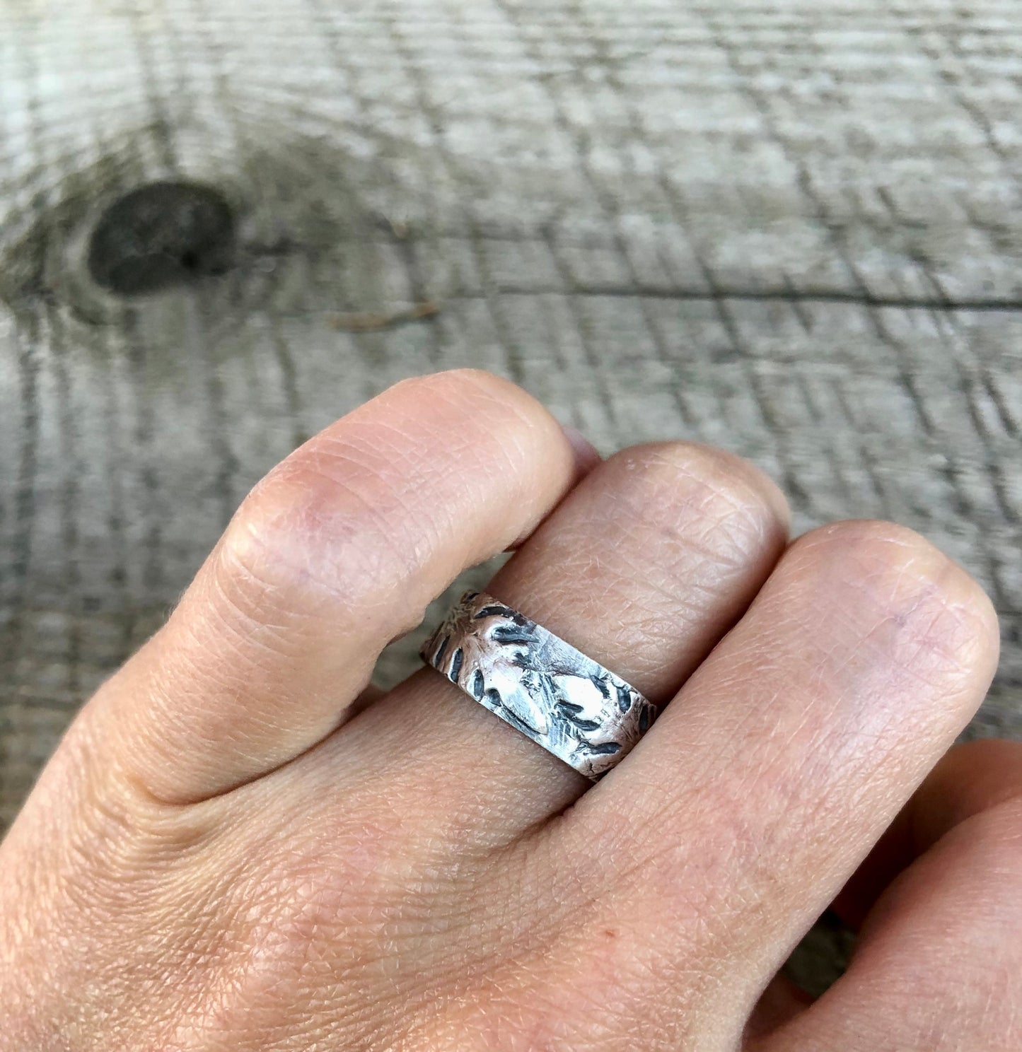 Fern ring band with two graceful ferns, perfect wedding band Handmade in Sterling Silver
