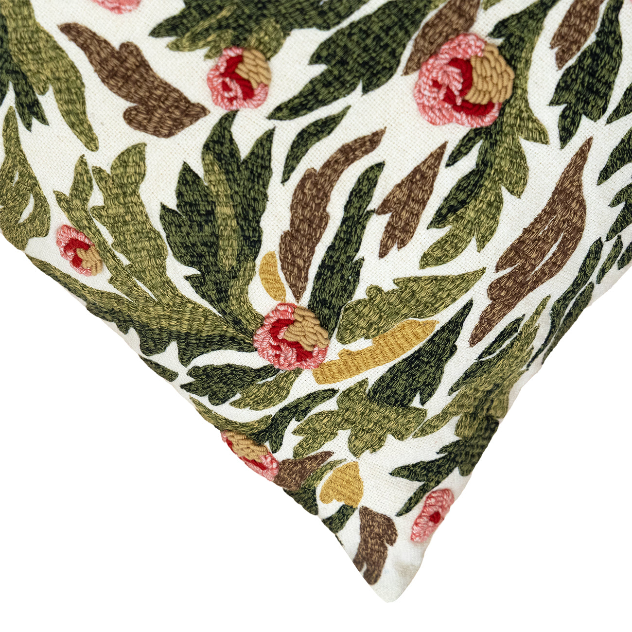 Hand Embroidered Tapestry Silk Pillow Cover 20" x 20"