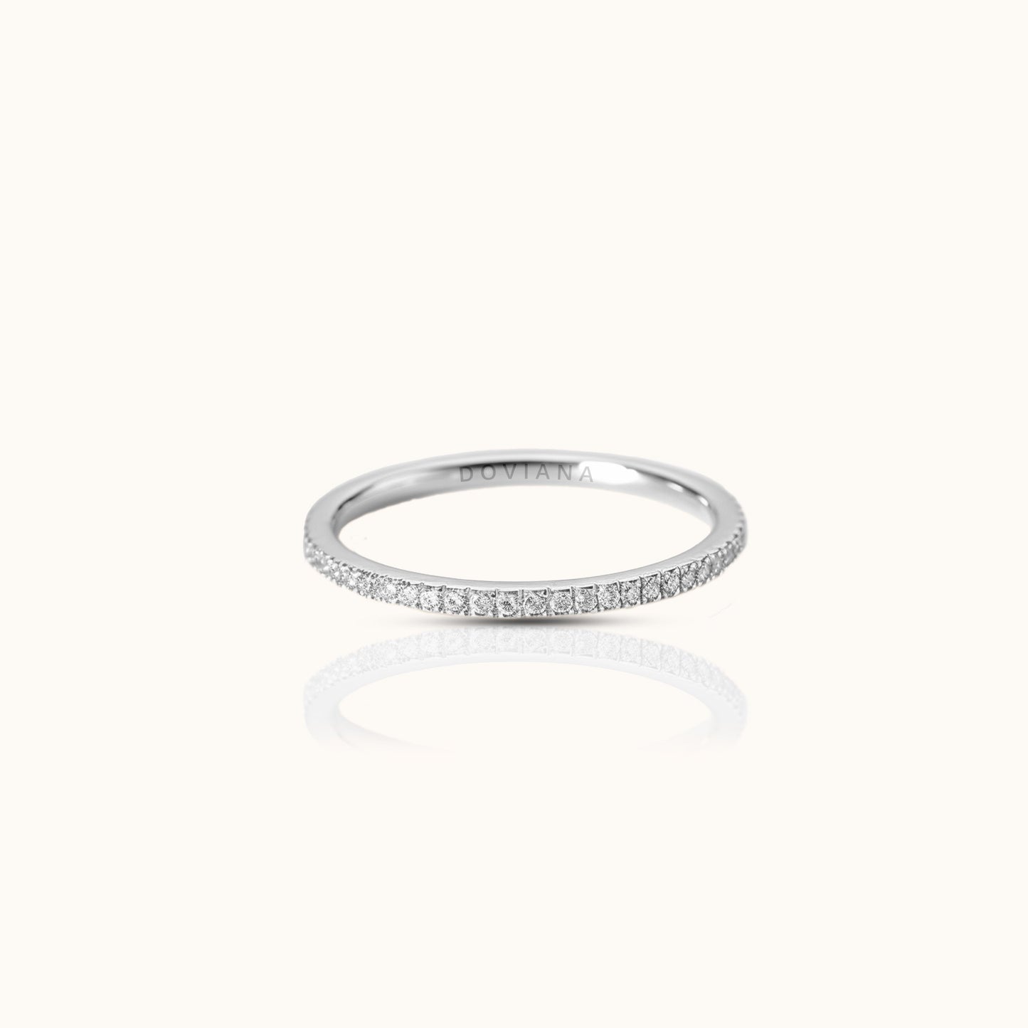 CZ Pave Eternity Band Titanium Ring