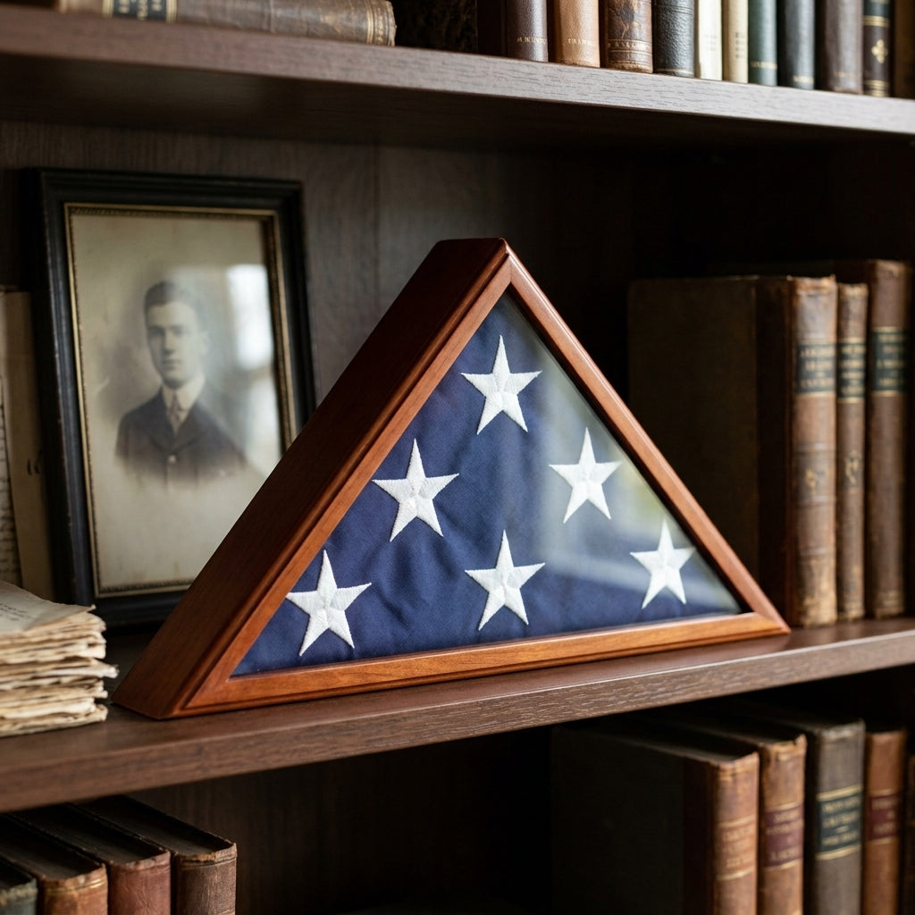 4 x 6 flag Display Case, 4ft x 6ft flag display case - Cherry Material.