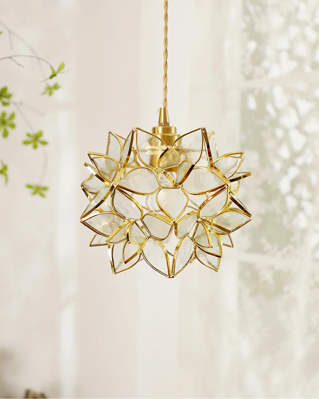 Floral Glass Pendant Lamp