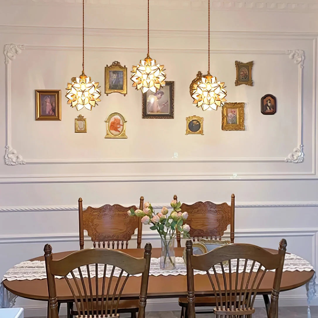 Floral Glass Pendant Lamp