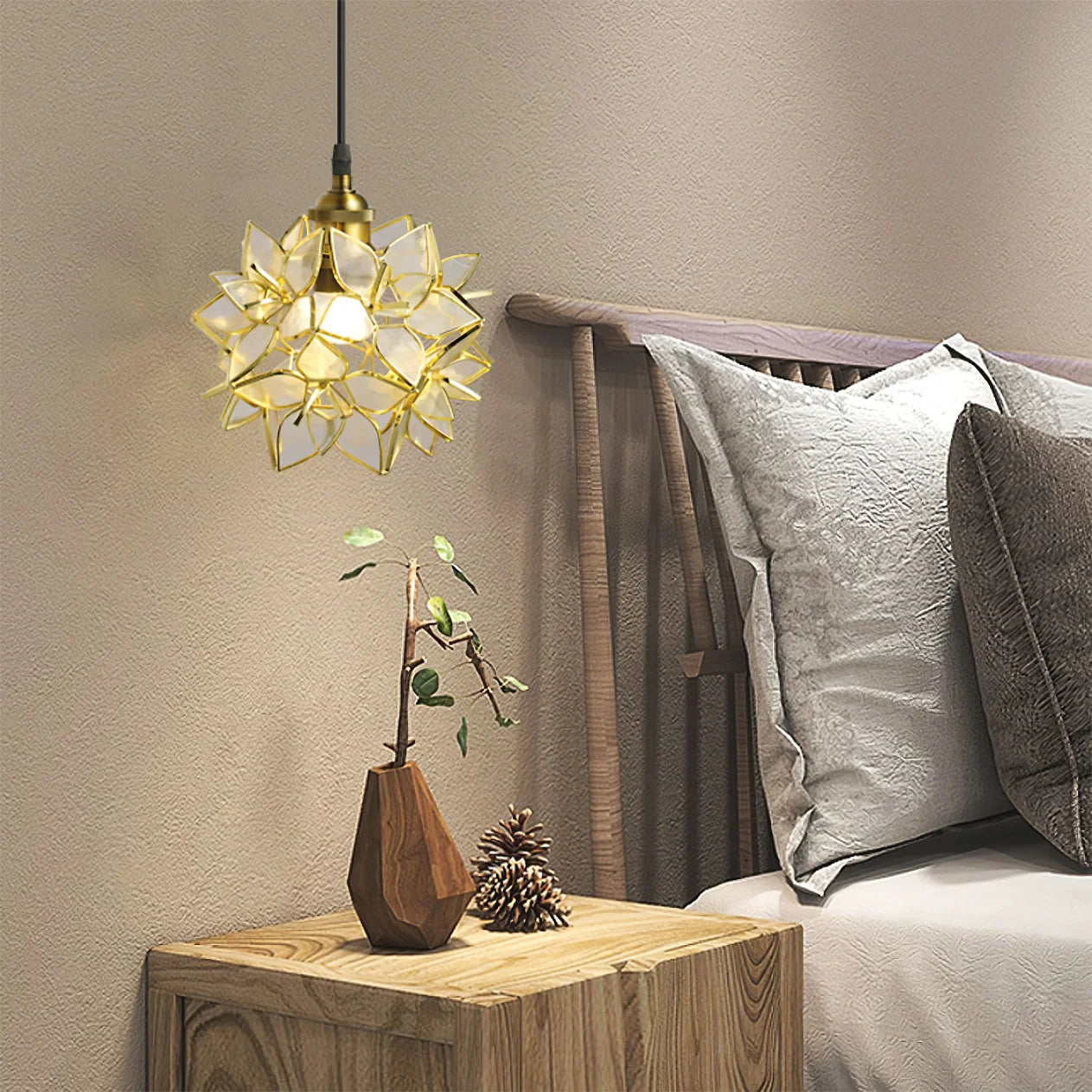 Floral Glass Pendant Lamp