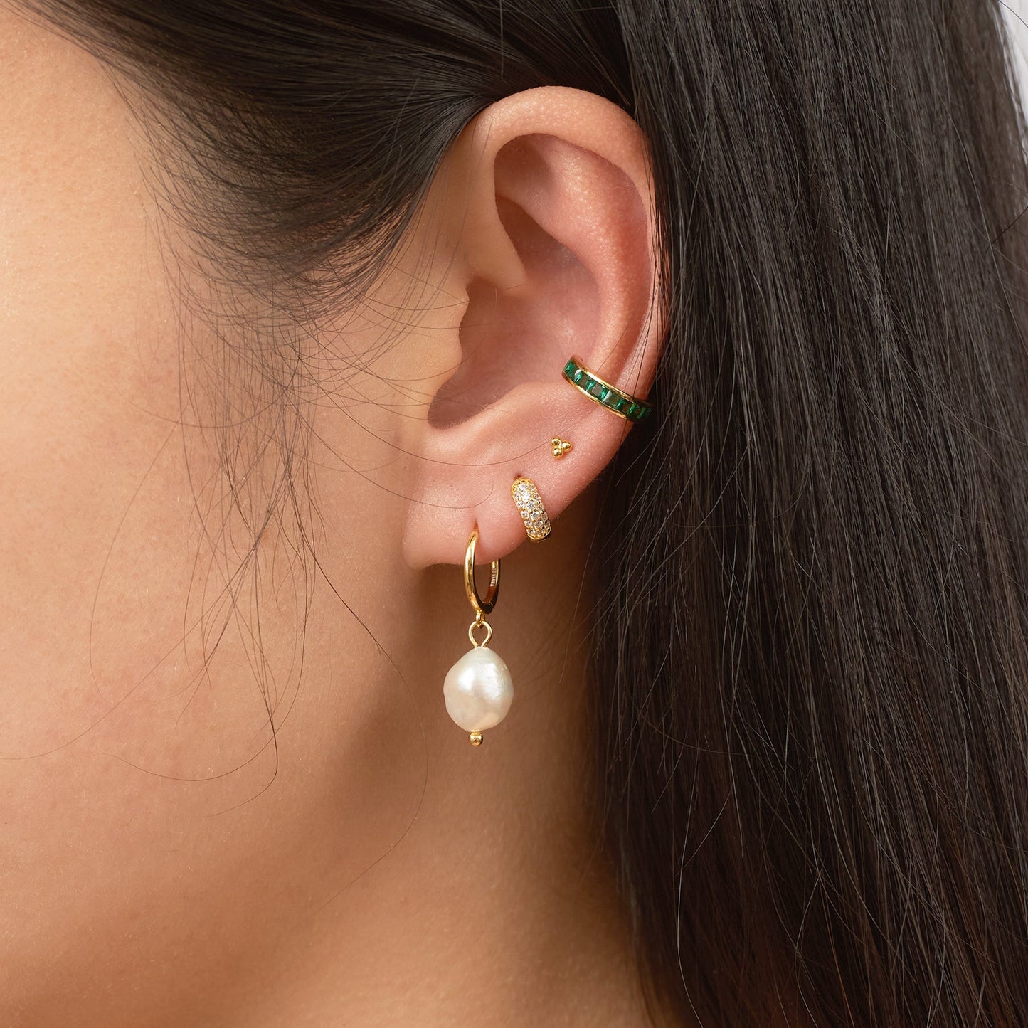 CZ Gem Circle Hoops