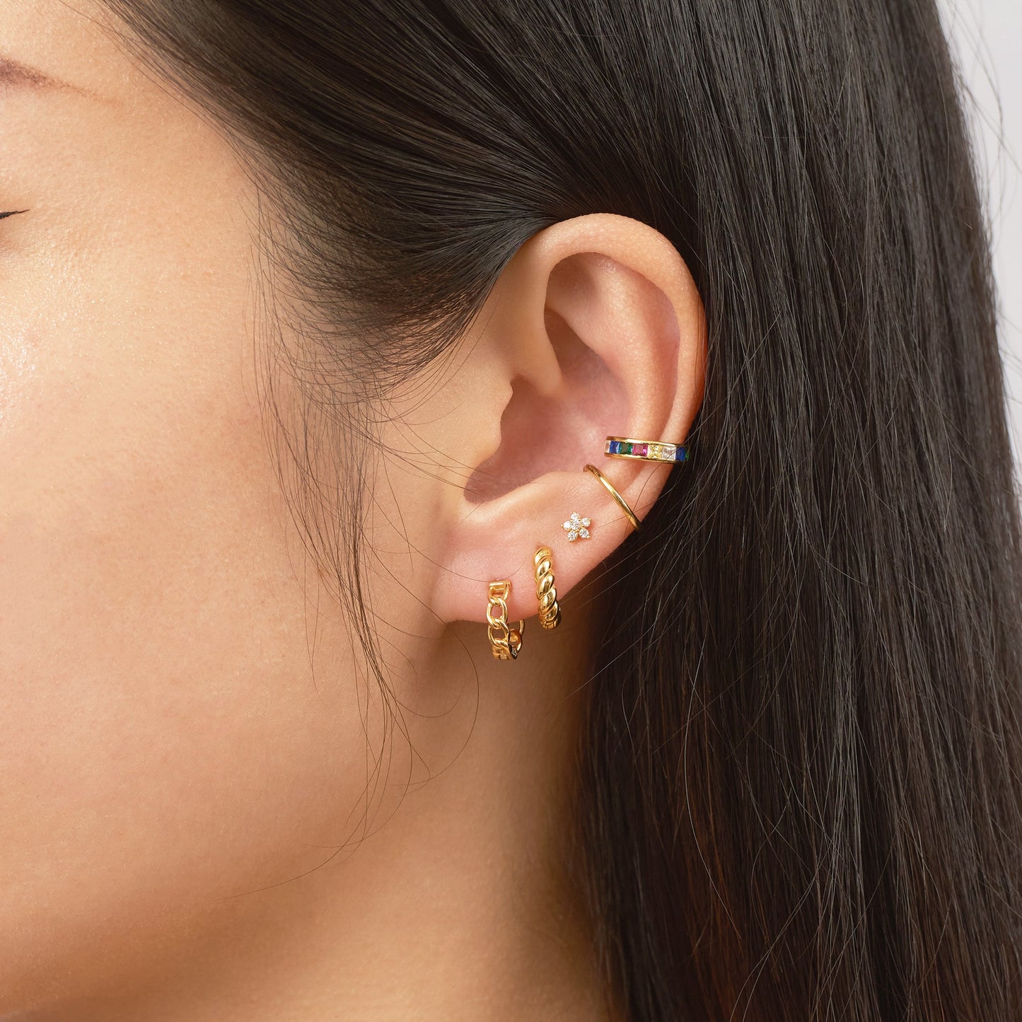 Circular Chain Hoop Earrings