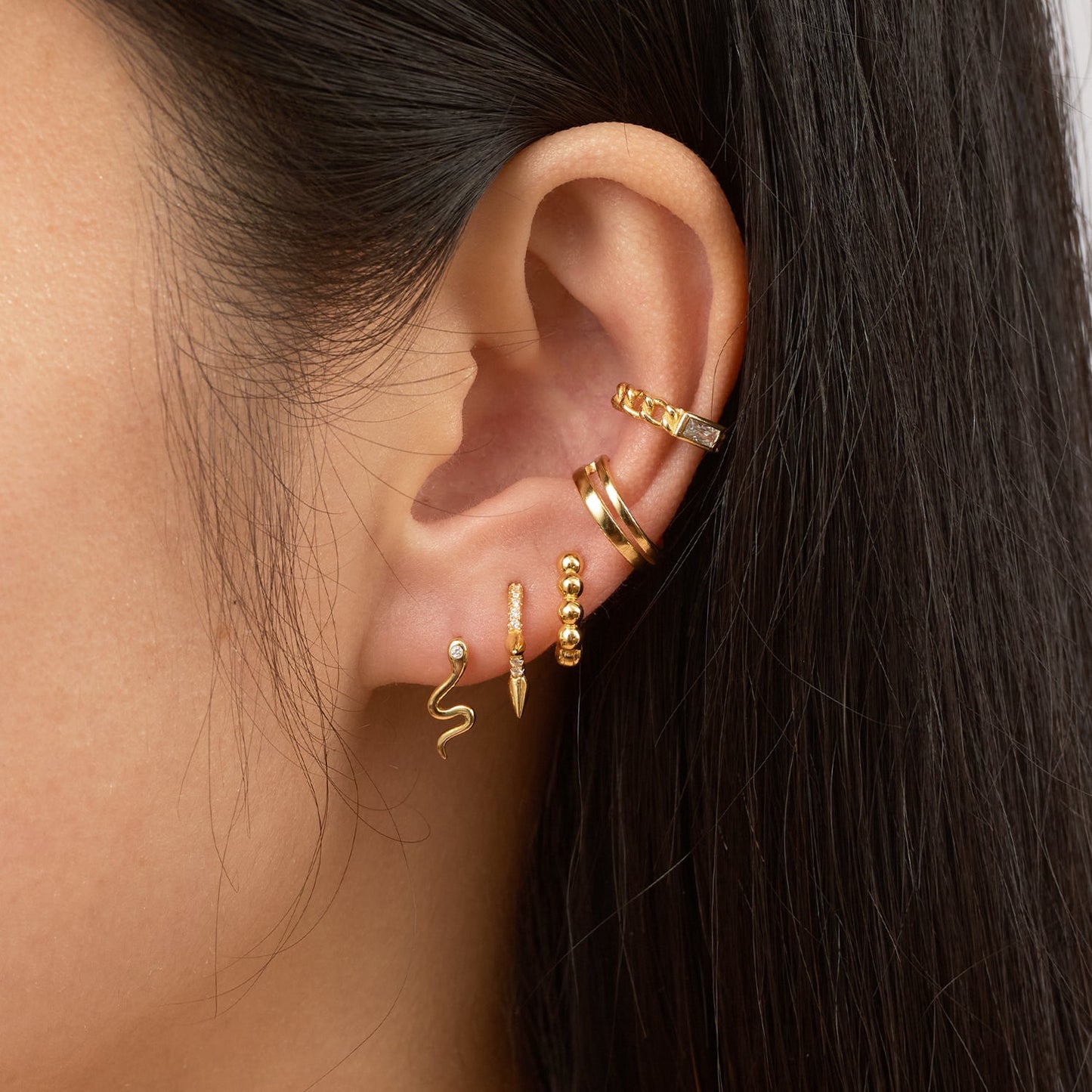 Spike CZ Hoop Earrings
