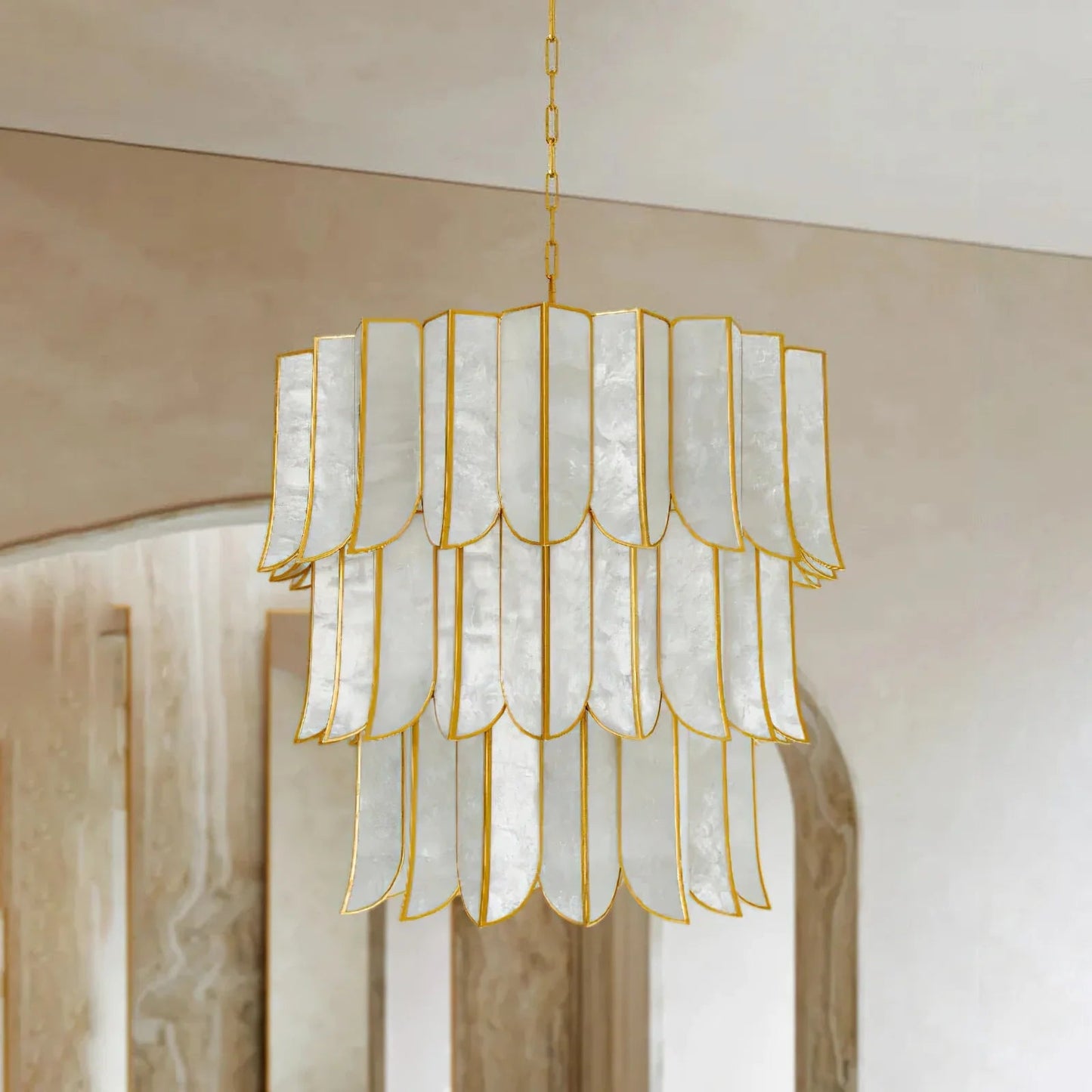 Cartagena Vintage Gold Leaf Chandelier