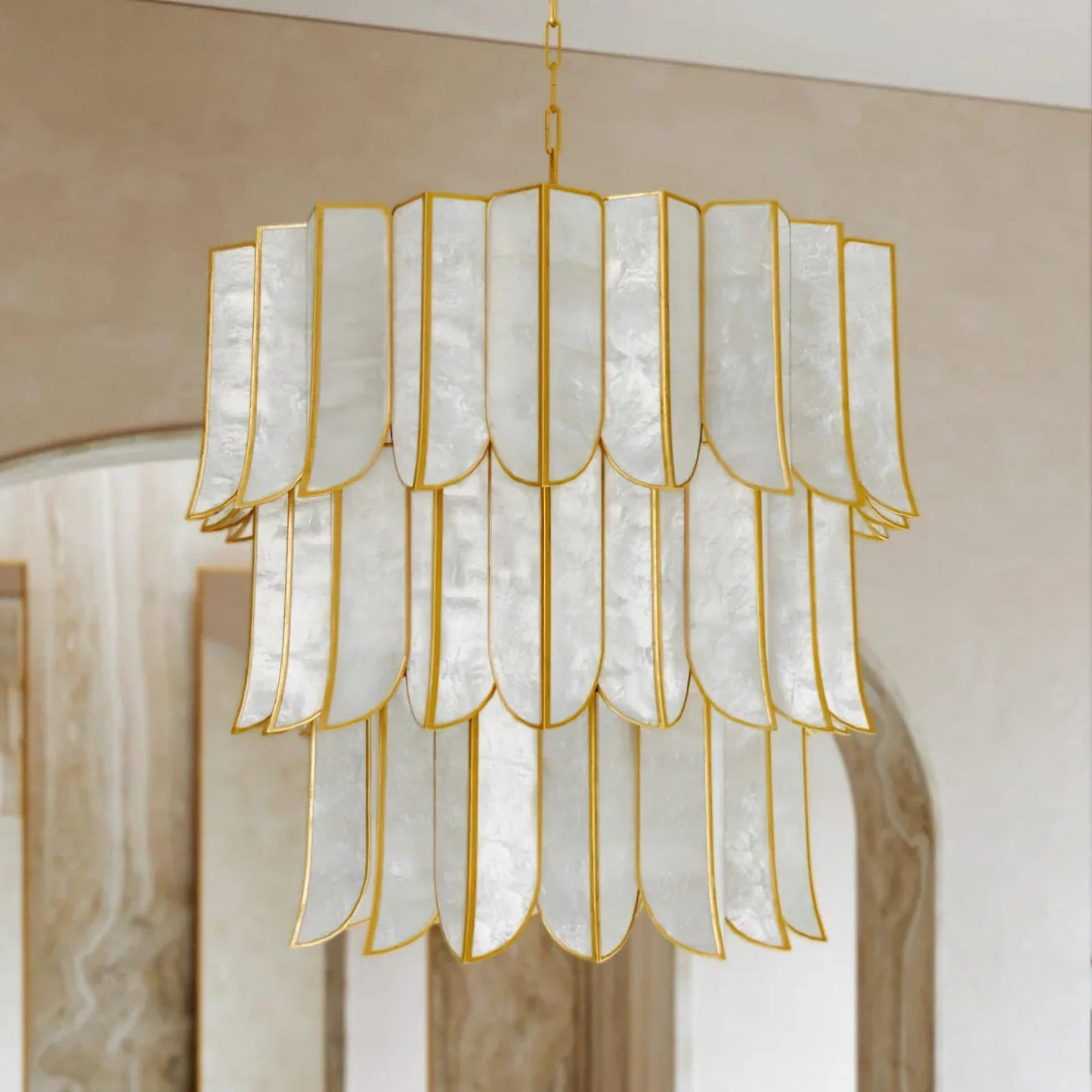 Cartagena Vintage Gold Leaf Chandelier