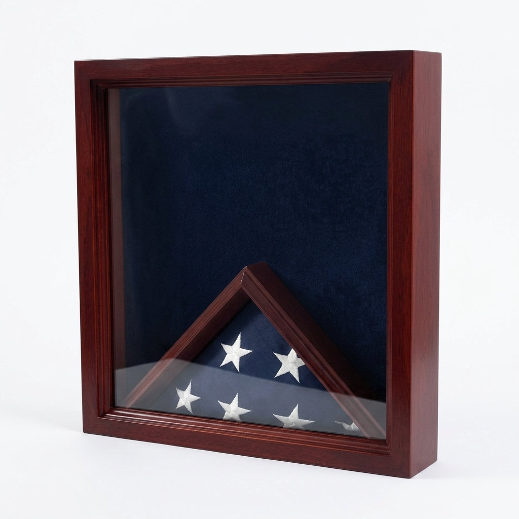 Flag Combination Medal Award Display Case - 4' x 6' Flag