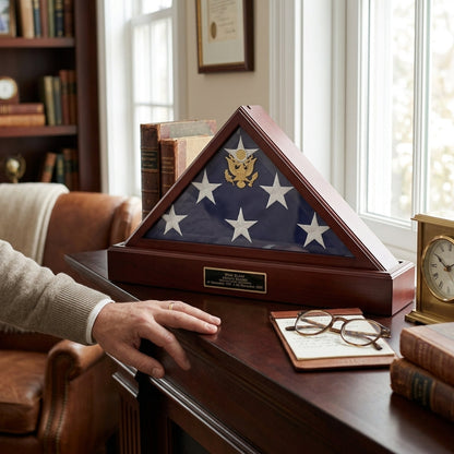Flag Connections Burial Flag and Pedestal Display Case