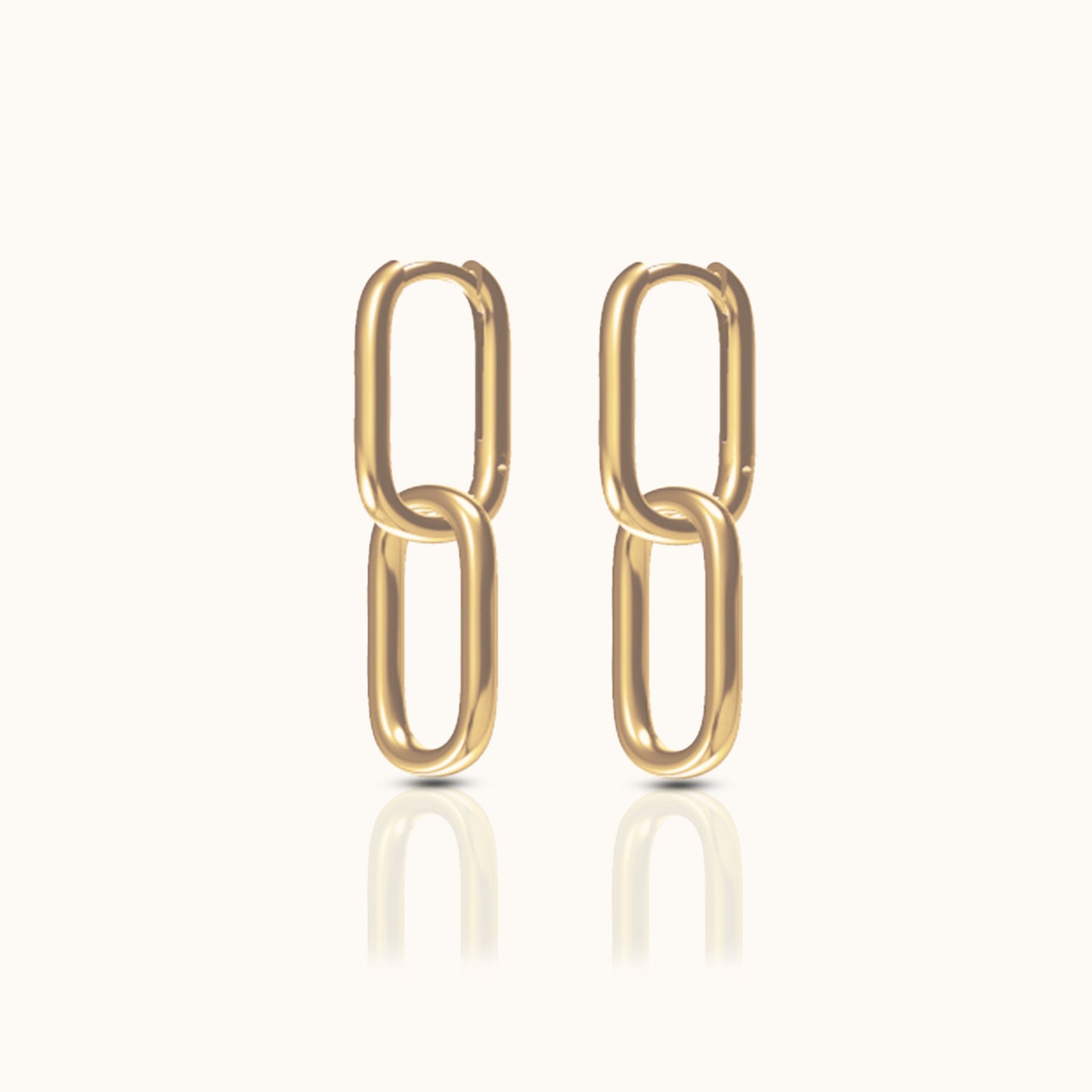 Paperclip Link Chain Hoop Earrings