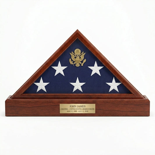 AMERICAN MADE FLAG CASES PEDESTAL - Cherry