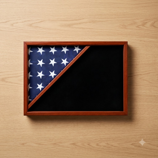 Shadow box for 3' x 5' flag, Cherry Case