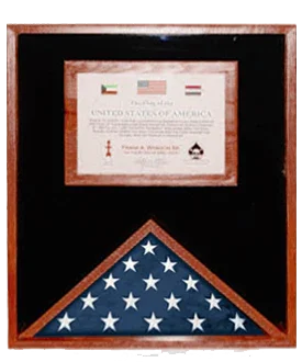 Flag and Document Case for 3ft x 5ft US Made Cherry Finish