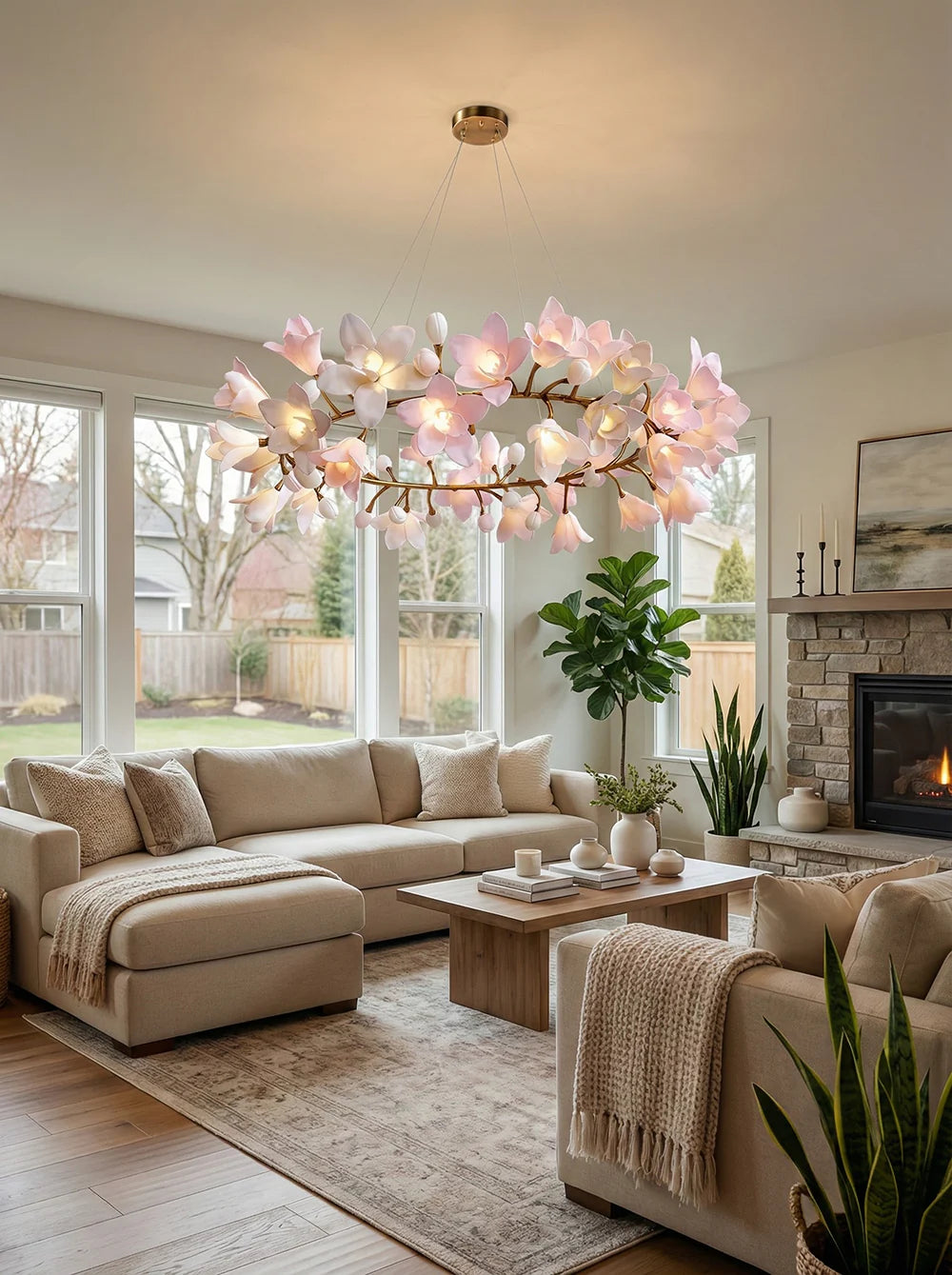 Circular Blossom Chandelier